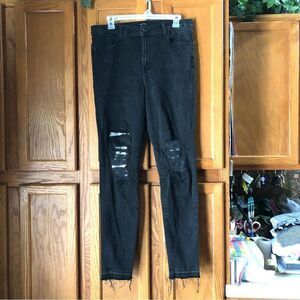J Brand Maria High Rise Skinny Jeans Temple Silver Black Size 32